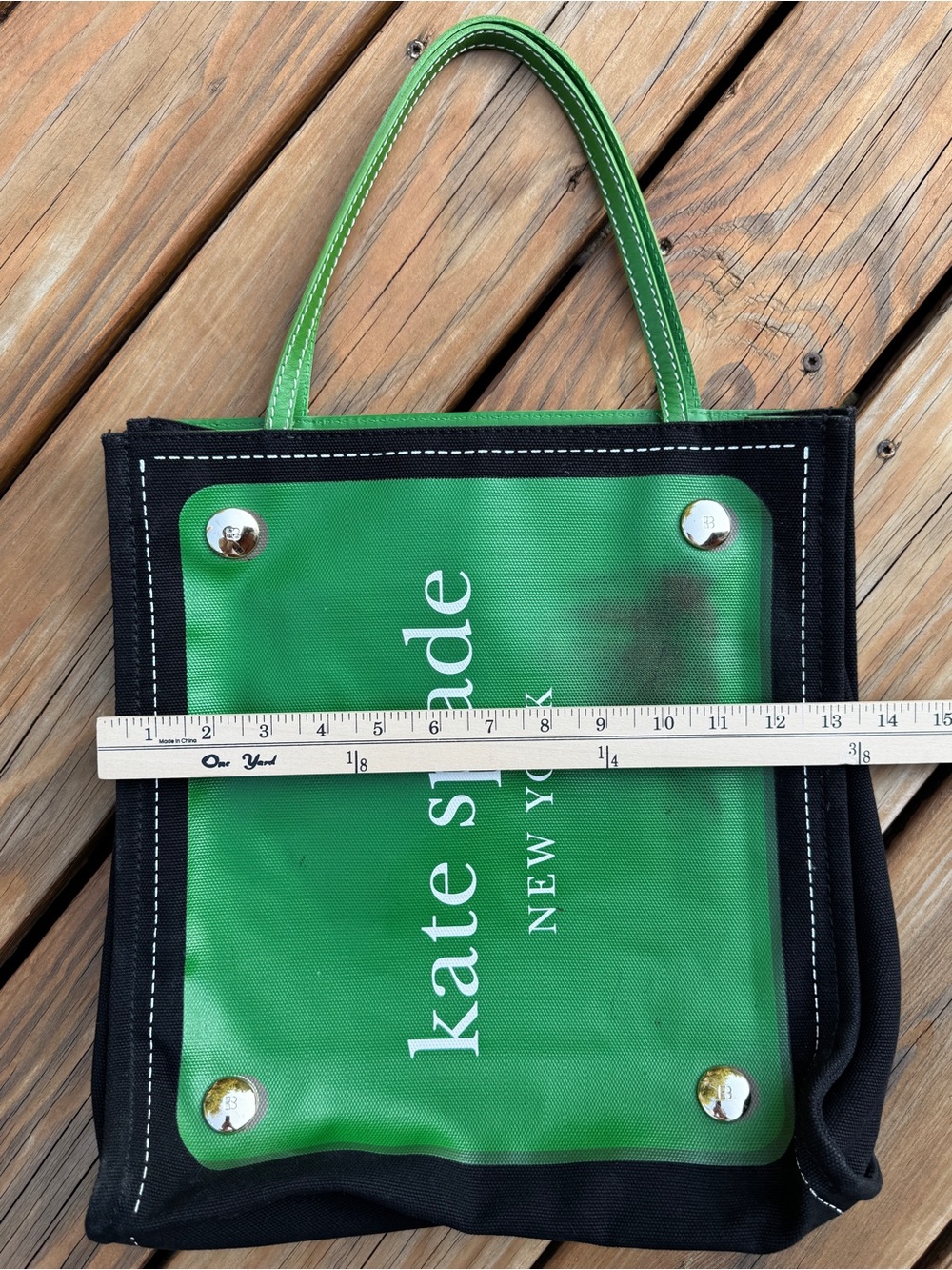 kate spade Green & Black Canvas Tote - Picture 8 of 9